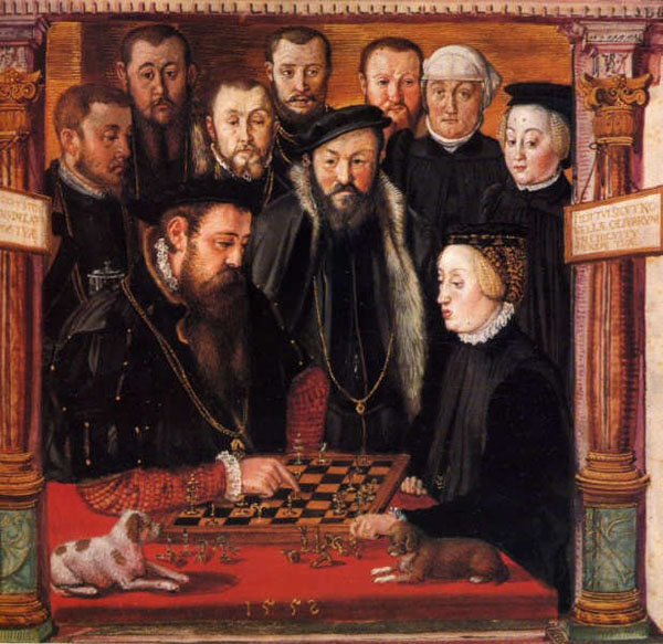Ганс Милих. Альбрехт V и его жена Анна за игрой в шахматы